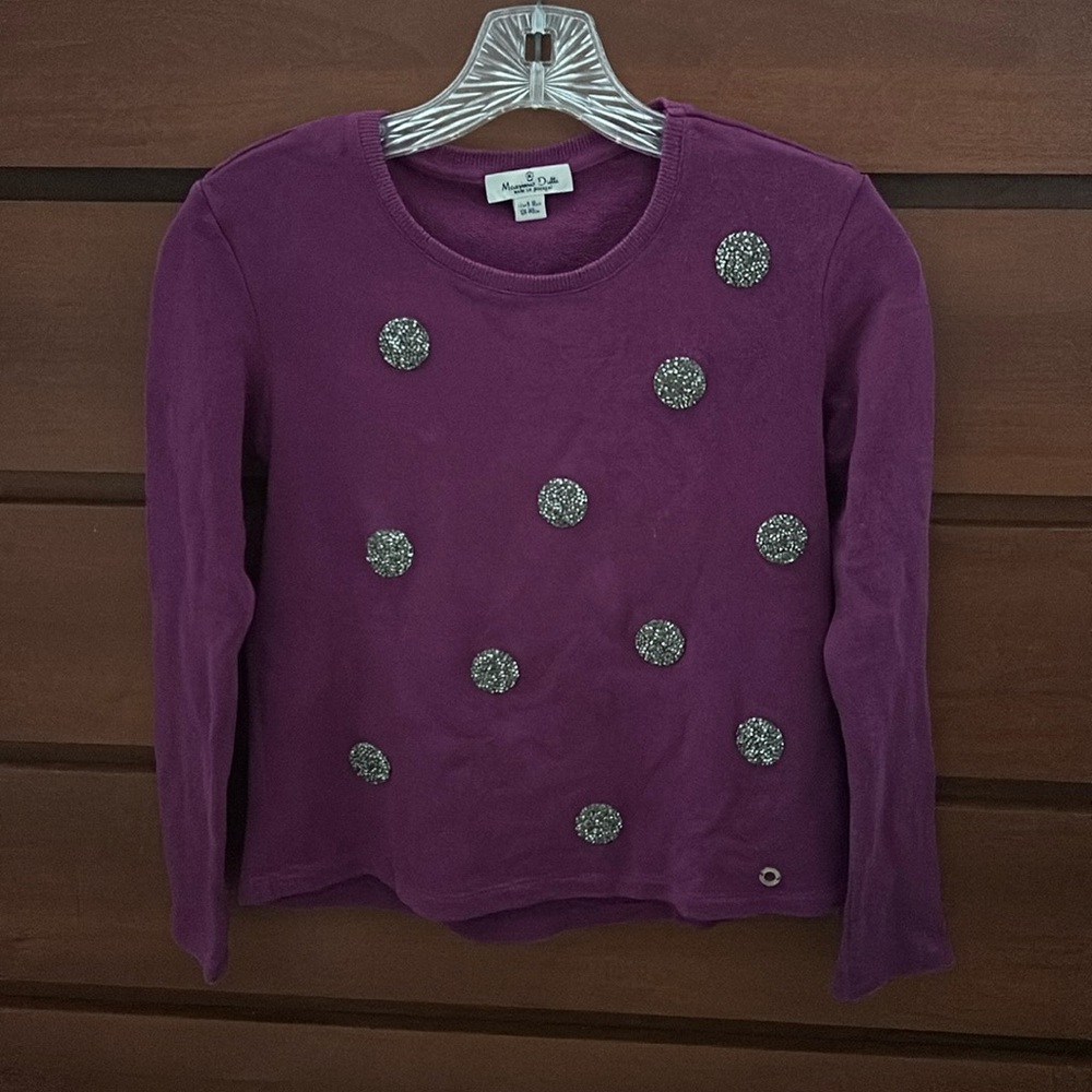 MASSIMO DUTTI Girls Purple Fall Sweater w Sparkly Accents Size 9-10 (134-146CM)
